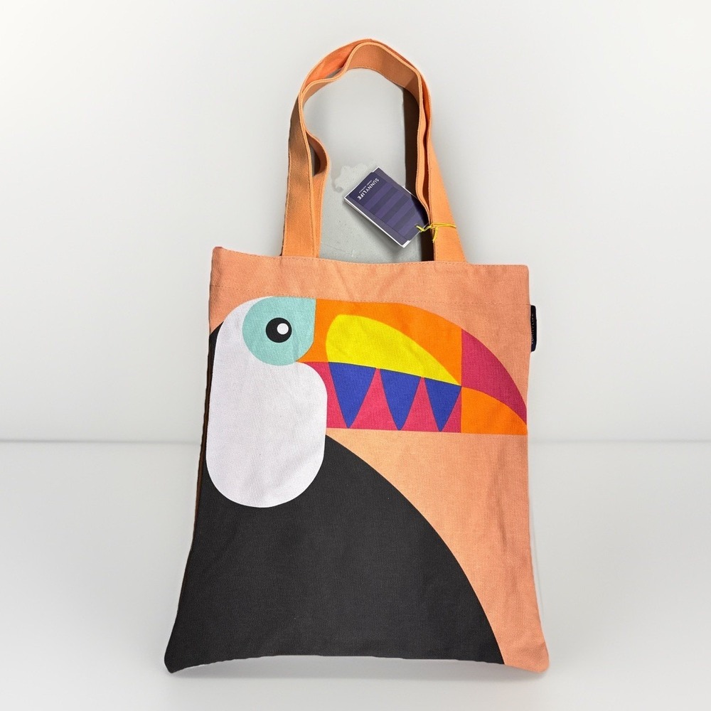 Sunnylife Women's toucan canvas tote bag Carryall Beach Pastel Bird NWT
